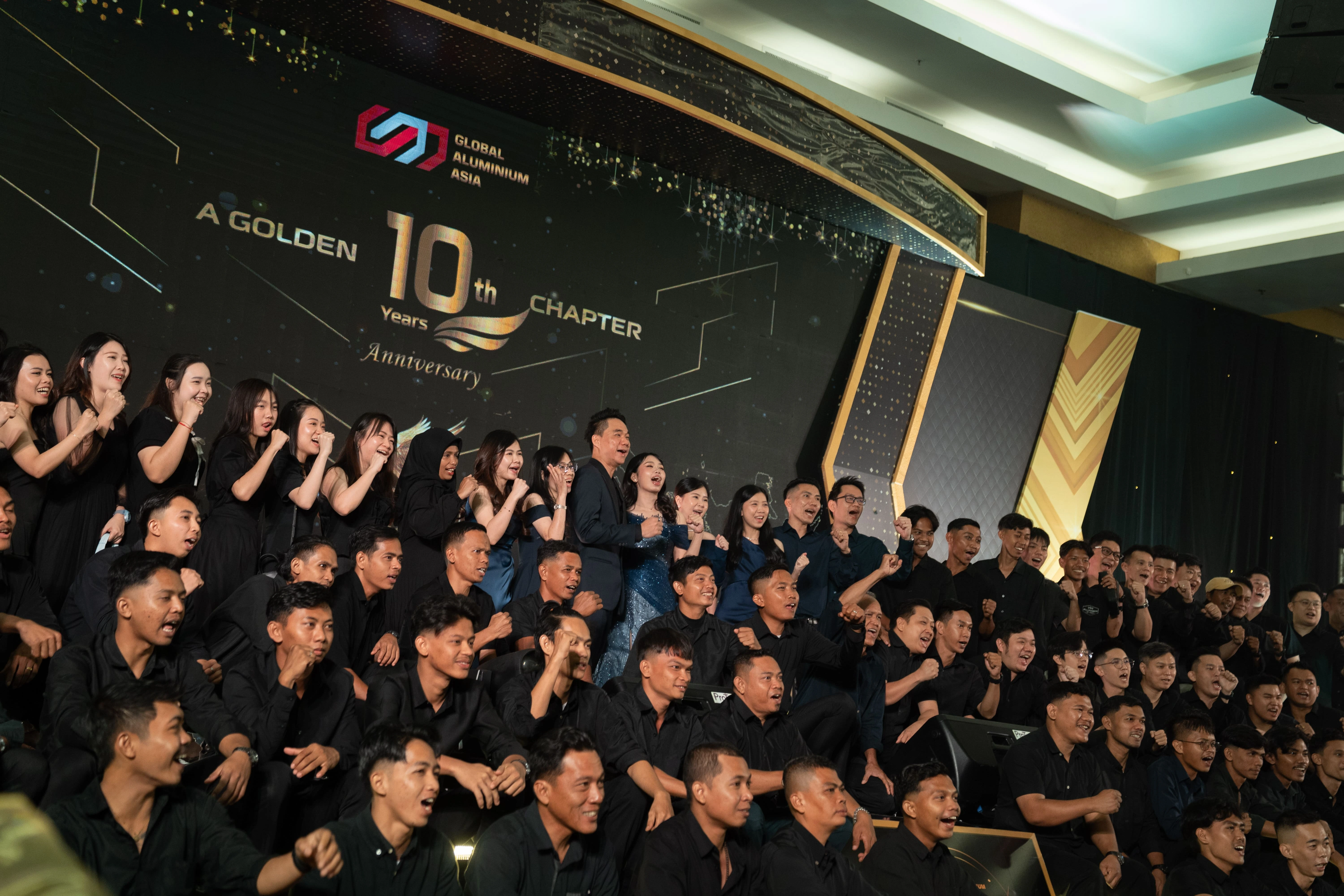 Team celebration group